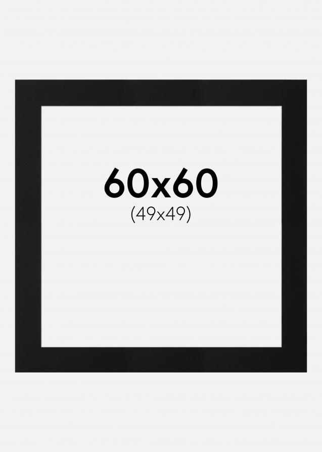 Passe-partout Noir Standard (noyau blanc) 60x60 cm (49x49)