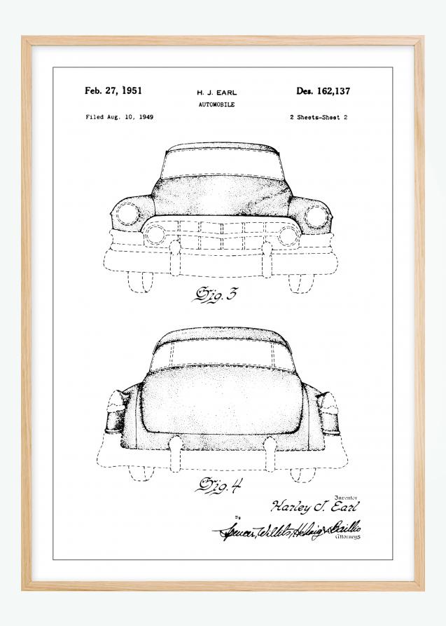 Dessin de brevet - Cadillac II - Poster