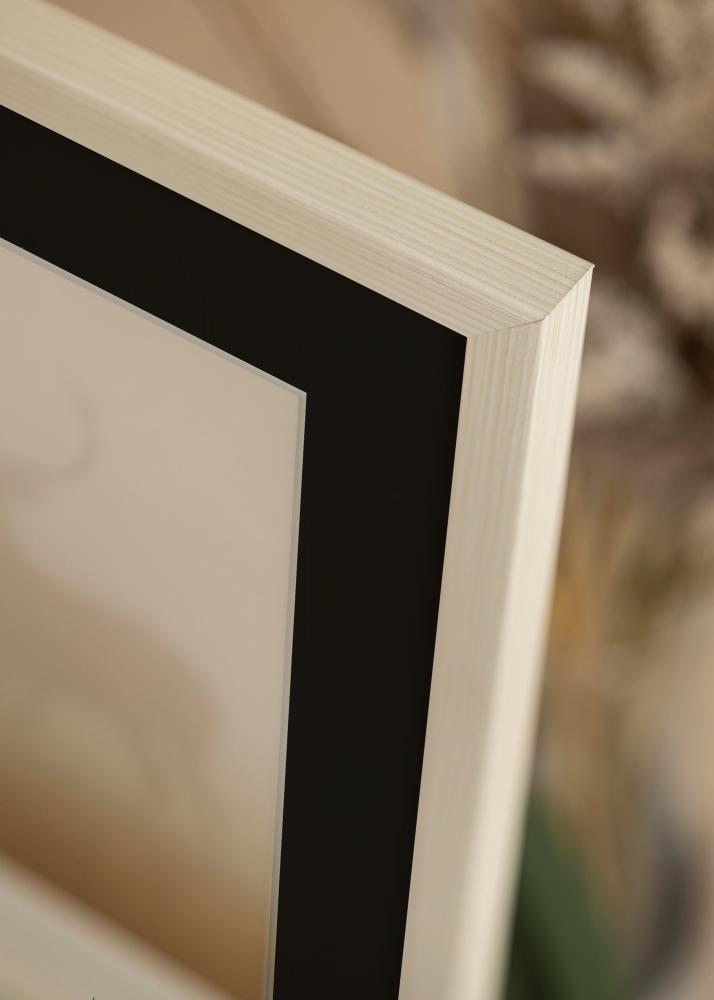 Cadre Fiorito Blanc 40x50 cm - Passe-partout Noir 27x35 cm