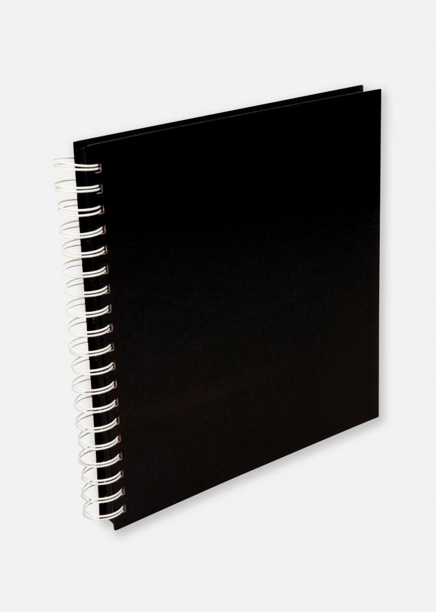 Album photo spirale carré Noir - 25x25 cm (80 pages noires / 40 feuilles)