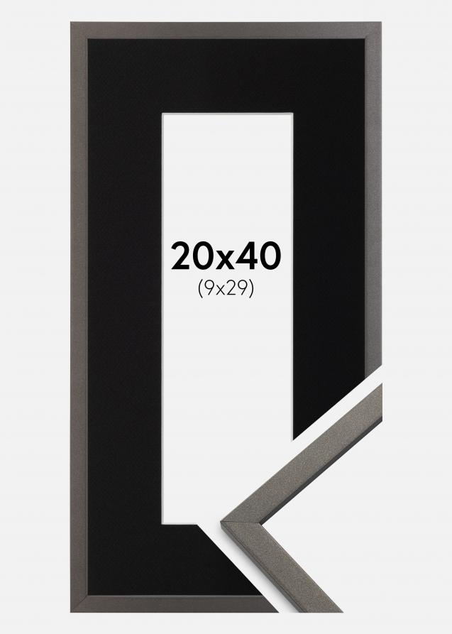 Cadre Edsbyn Graphite 20x40 cm - Passe-partout Noir 10x30 cm