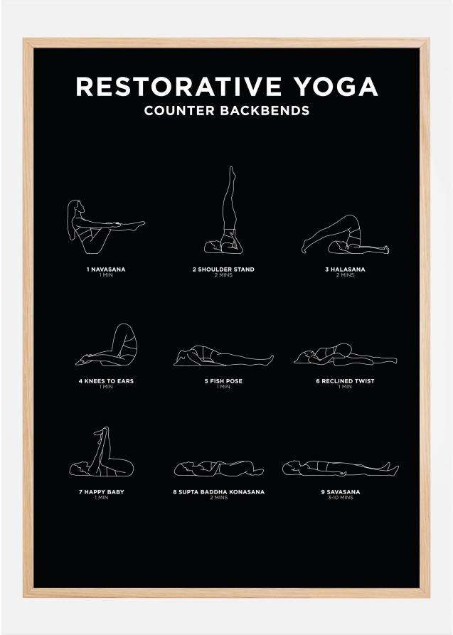 Restorative Yoga - Black Poster