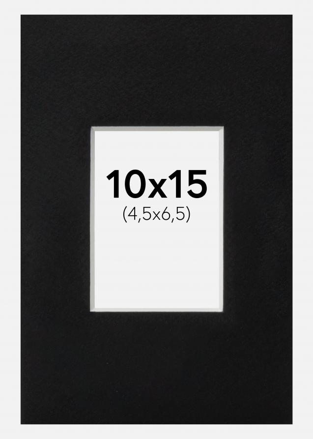 Passe-partout Noir Standard (noyau blanc) 10x15 cm (4,5x6,5)