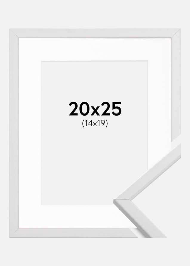 Cadre Galant Blanc 20x25 cm - Passe-partout Blanc 15x20 cm