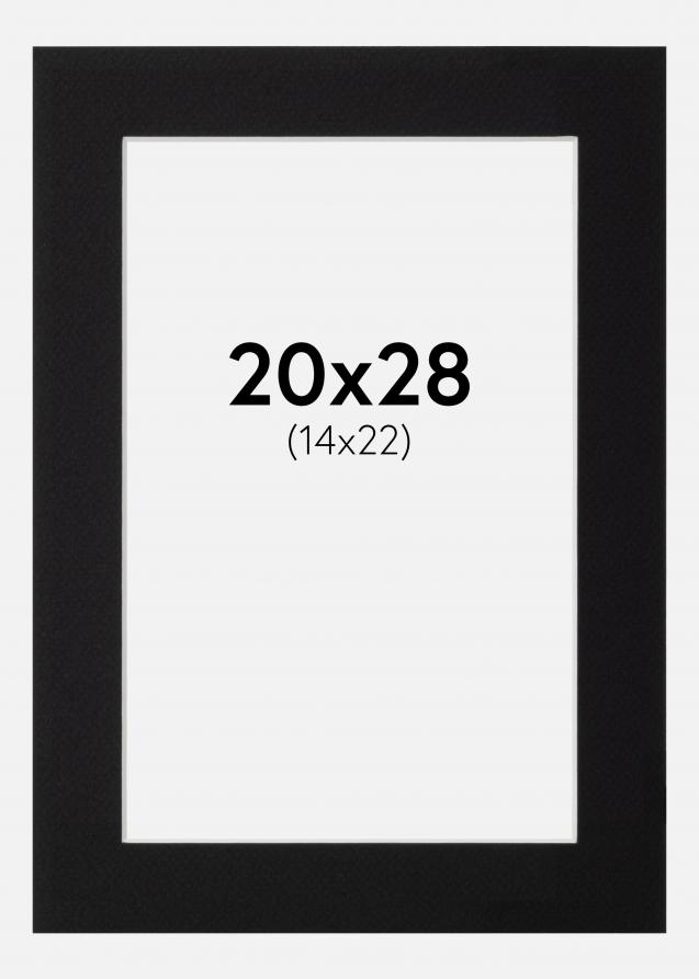 Passe-partout Noir Standard (noyau blanc) 20x28 cm (14x22)