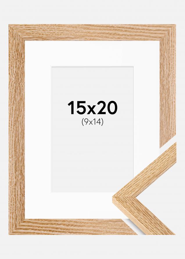 Cadre Selection Chêne 15x20 cm - Passe-partout Blanc 10x15 cm