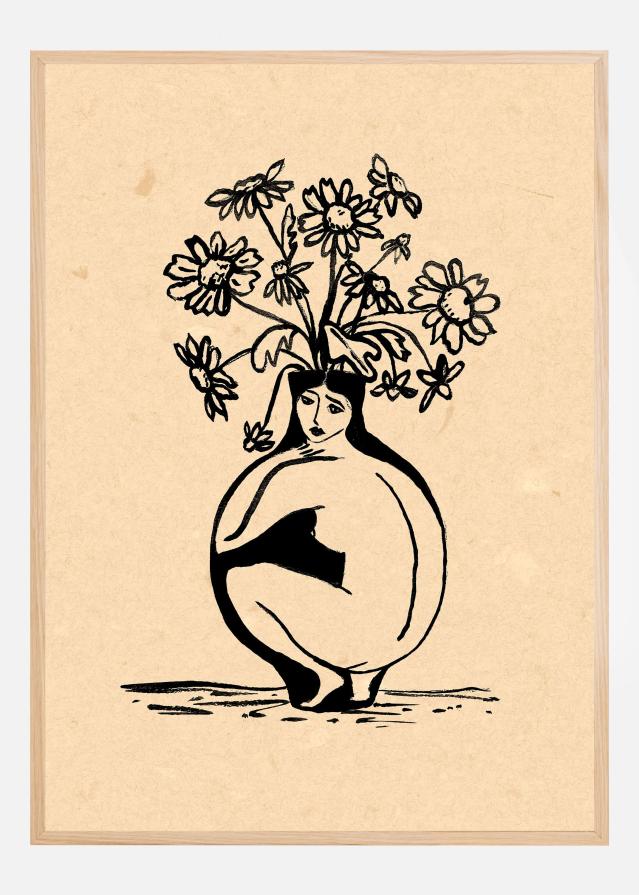 Woman in vase Poster