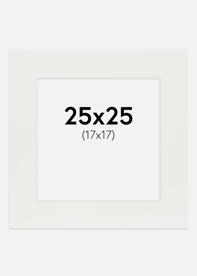 Passe-partout Blanc 3 mm (noyau blanc) 25x25 cm (17x17)