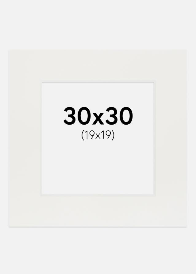 Passe-partout Blanc 3 mm (noyau blanc) 30x30 cm (19x19)