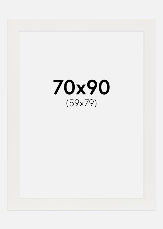 Passe-partout Blanc 3 mm (noyau blanc) 70x90 cm (59x79)