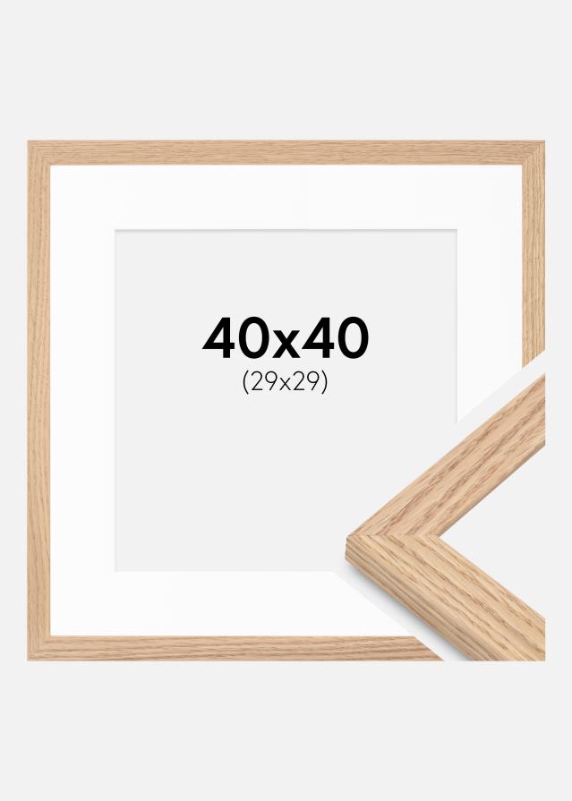 Cadre Tidlös Massif Chêne 40x40 cm - Passe-partout Blanc 30x30 cm