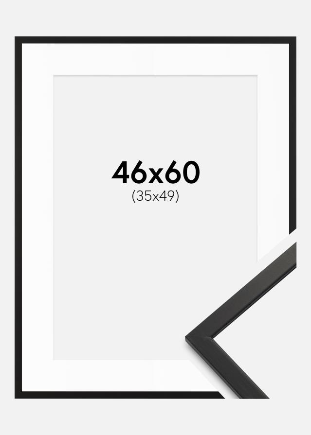 Kader Edsbyn schwaarz 46x60 cm - Passe-partout wäiss 36x50 cm
