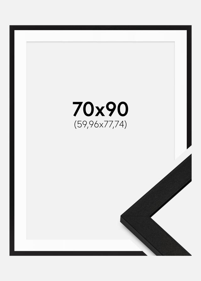 BGA Kader Classic schwaarz 70x90 cm - Passe-partout wäiss 24x31 inches