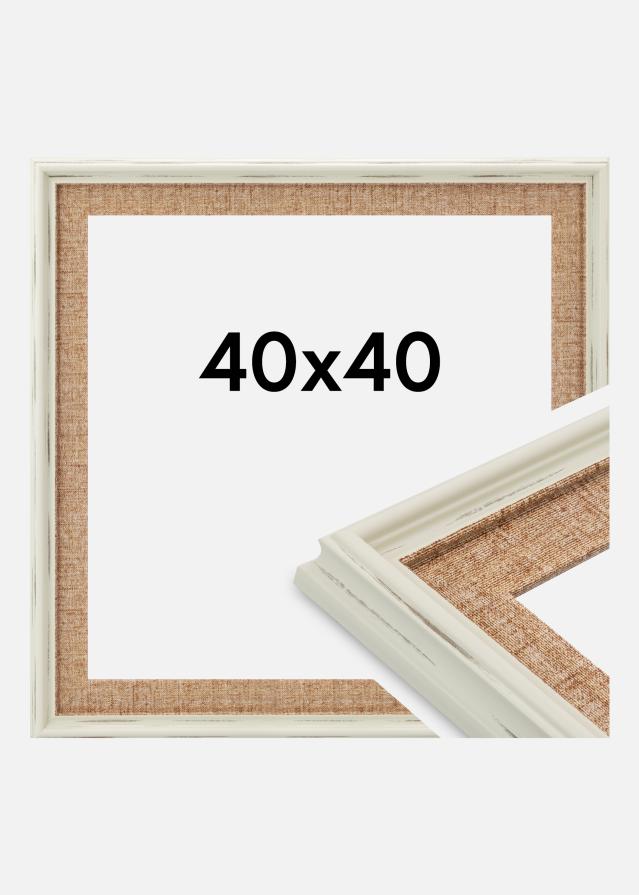 Cadre Sandweave Verre Acrylique Blanc 40x40 cm