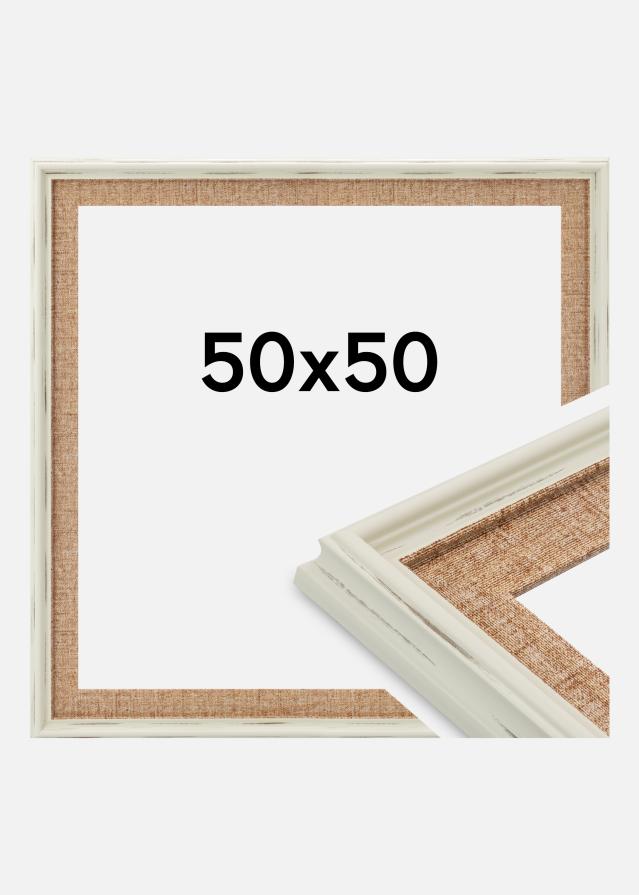 Cadre Sandweave Verre Acrylique Blanc 50x50 cm