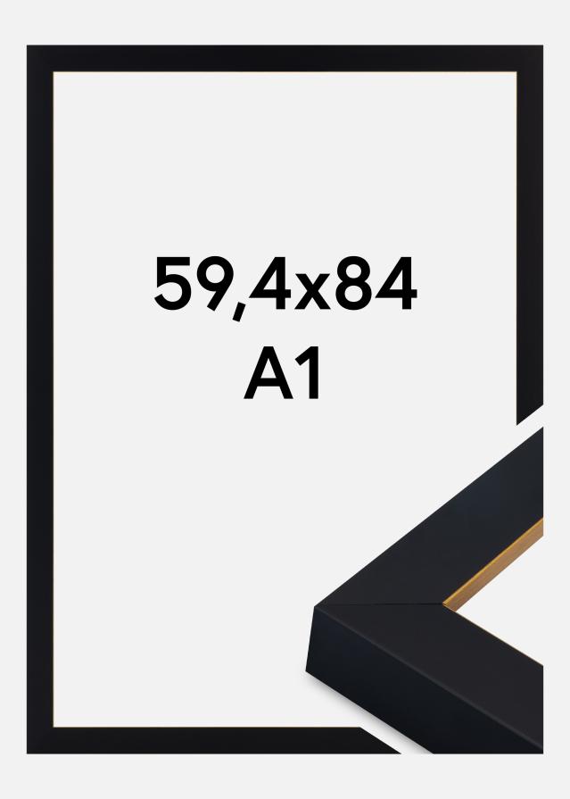 Cadre Sussex Verre Acrylique Noir/Or 59,4x84,1 cm (A1)