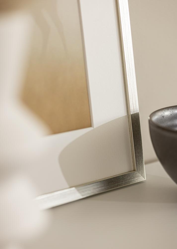 Kader Edsbyn Sëlwer 40x45 cm - Passe-partout wäiss 11x13 inches