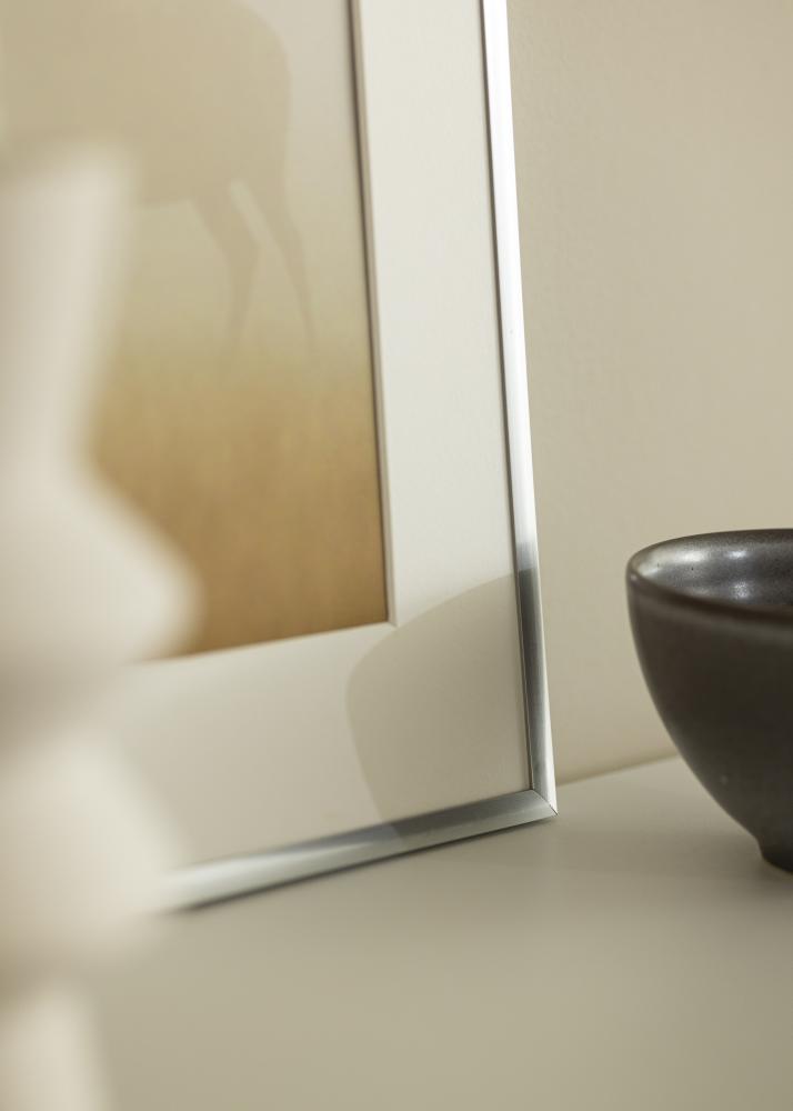 Kader New Lifestyle Sëlwer 10x18 cm - Passe-partout wäiss 8x10 cm