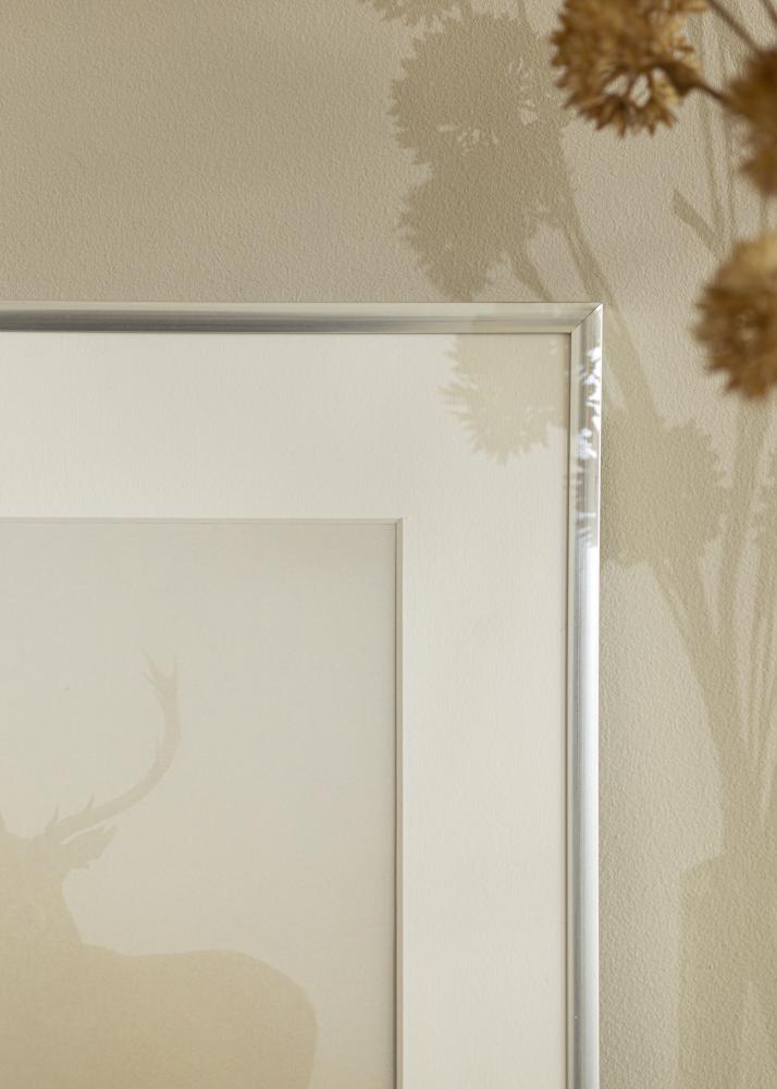 Kader New Lifestyle Sëlwer 10x18 cm - Passe-partout wäiss 8x10 cm