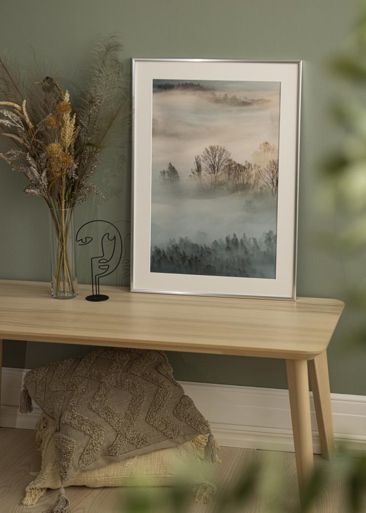 Kader New Lifestyle Sëlwer 10x18 cm - Passe-partout wäiss 8x10 cm