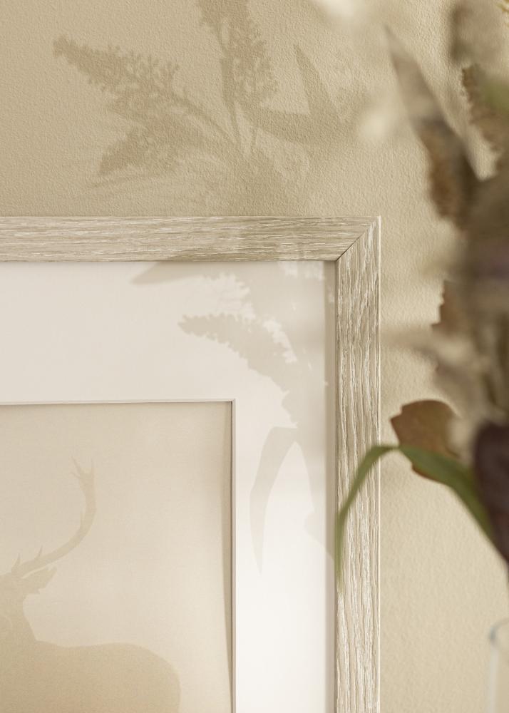 Kader Stilren eich hellgrau 40x50 cm - Passe-partout wäiss 12x15 inches