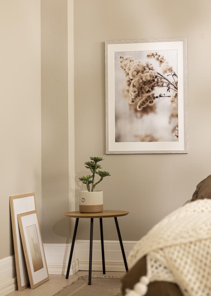 Kader Stilren eich hellgrau 40x50 cm - Passe-partout wäiss 12x15 inches