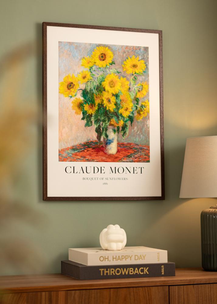 Kader Ares Teak 40x60 cm - Passe-partout wäiss 25x50 cm