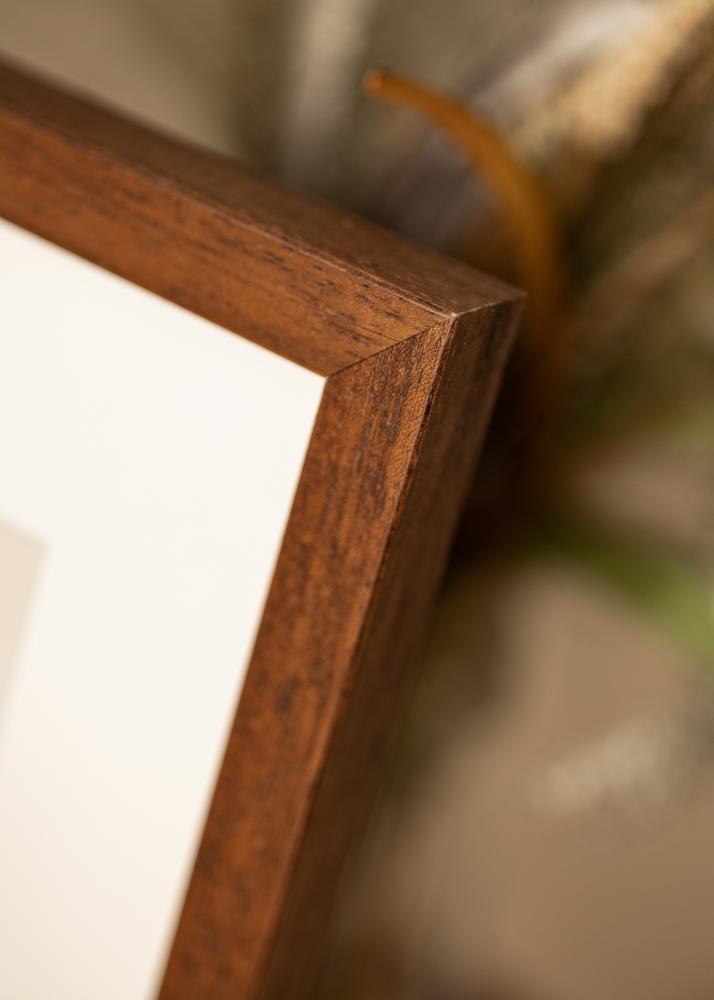 Kader Hermes Teak 40x50 cm - Passe-partout wäiss 29,7x42 cm