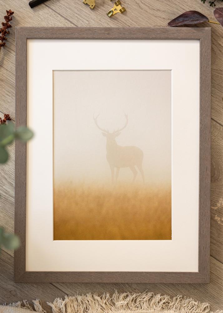 Kader Hermes gro 60x60 cm - Passe-partout wäiss 50x50 cm