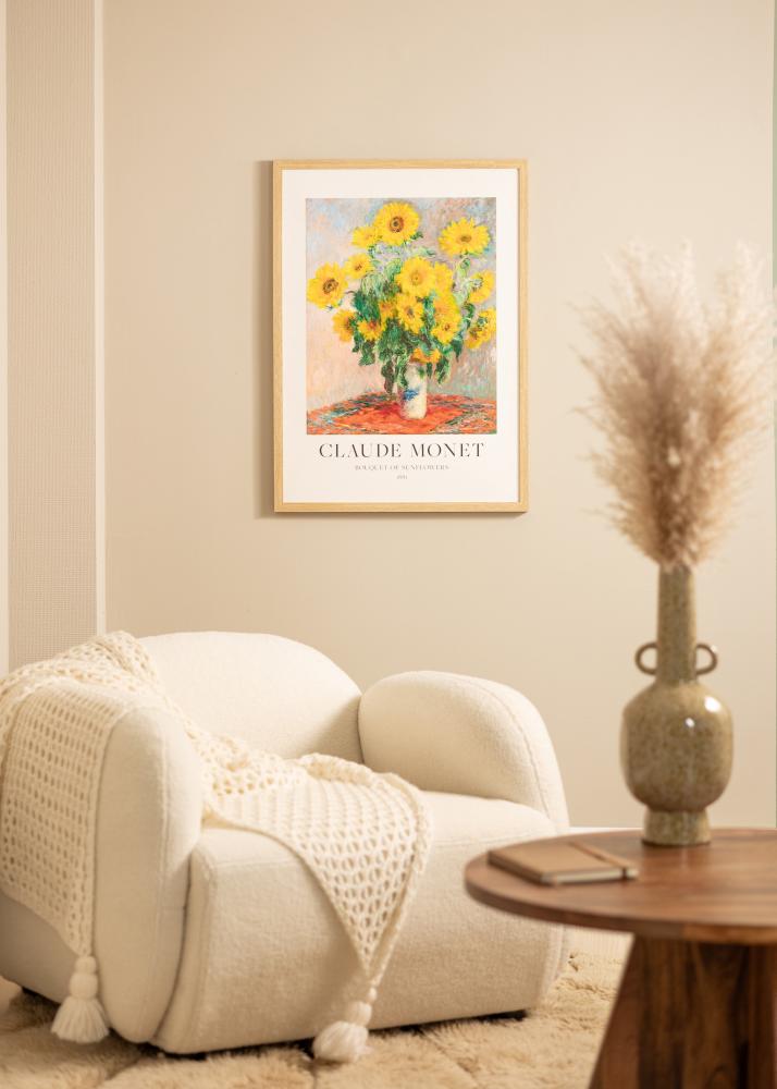 Kader Hermes Natierlech Eich 70x90 cm - Passe-partout wäiss 24x32 inches