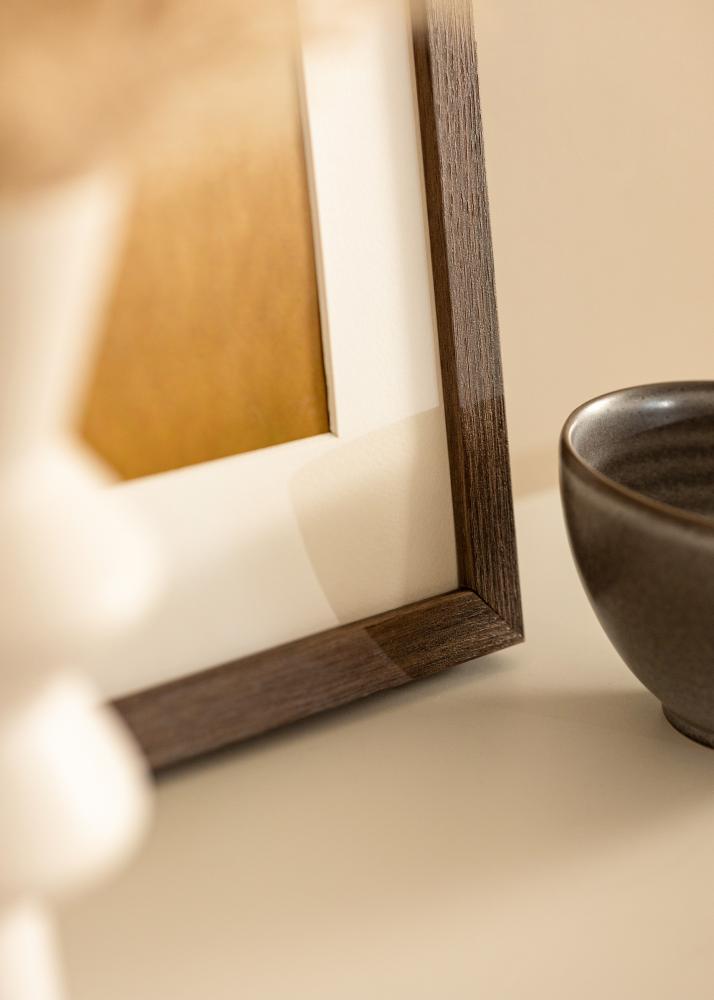 Kader Hermes Walnuss 70x90 cm - Passe-partout wäiss 55x70 cm