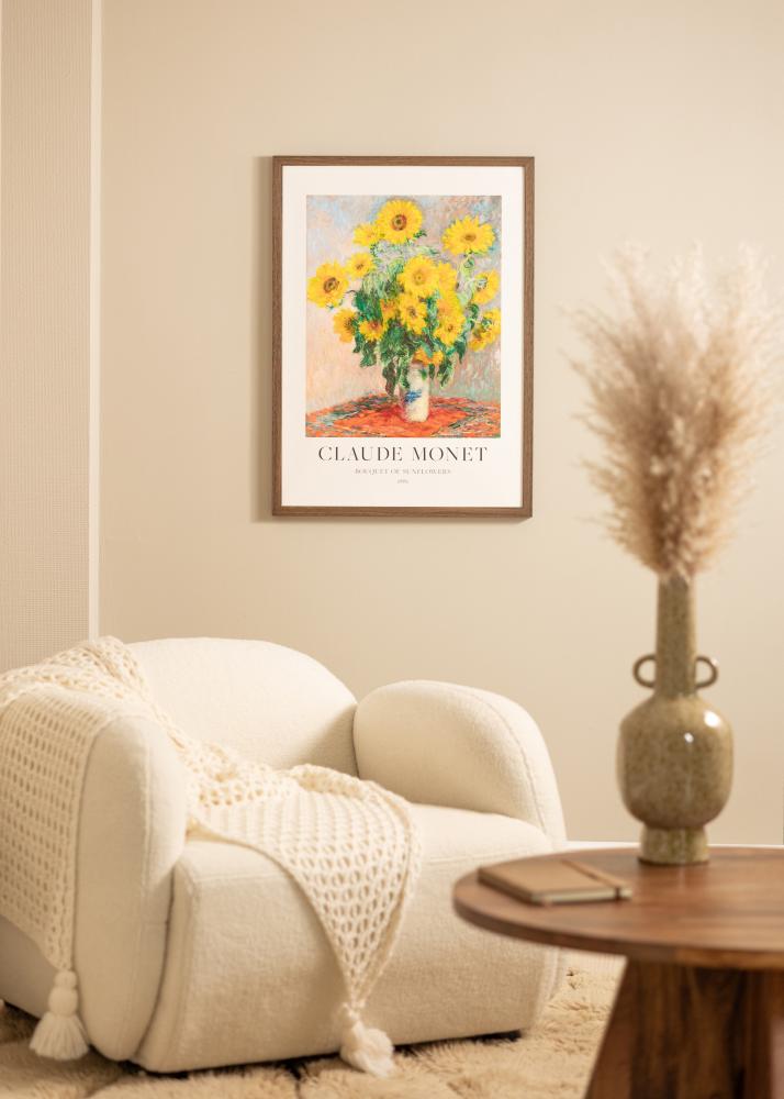 Kader Hermes Walnuss 70x90 cm - Passe-partout wäiss 55x70 cm