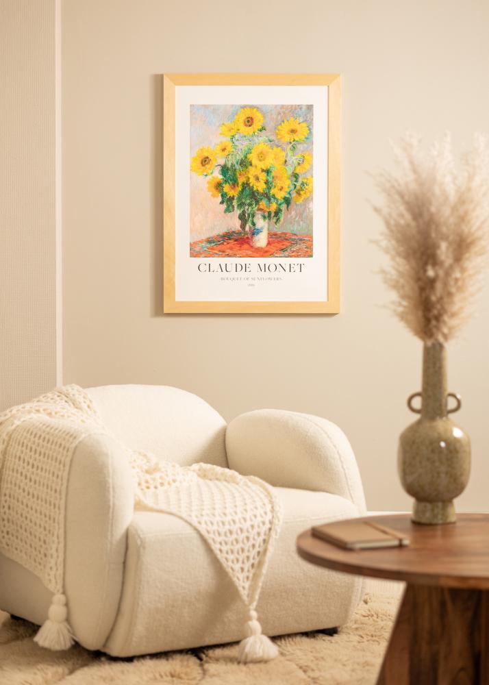 Kader Juno hëlze 40x50 cm - Passe-partout wäiss 30x38 cm