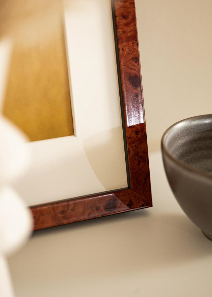 Kader Hermes Walnuss 60x80 cm - Passe-partout wäiss 20x28 inches