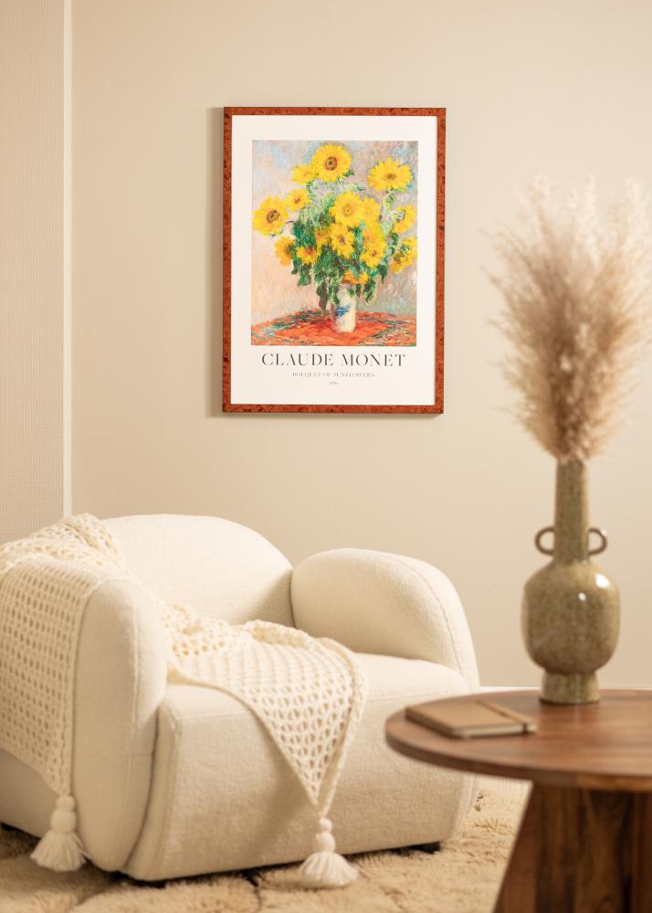 Kader Hermes Walnuss 60x80 cm - Passe-partout wäiss 20x28 inches