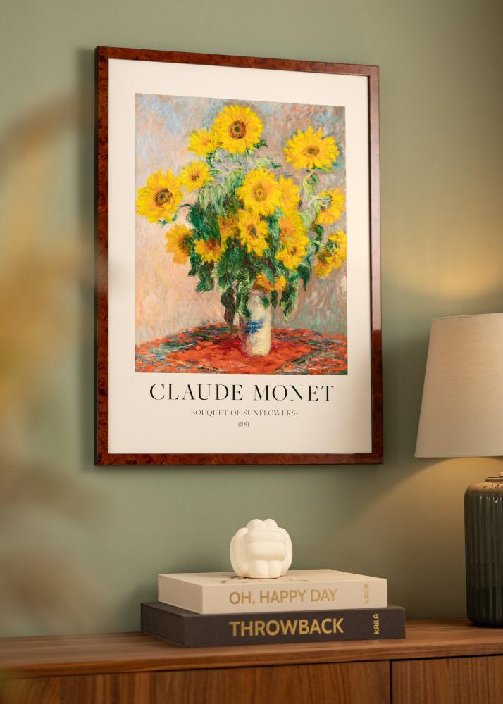 Kader Hermes Walnuss 60x80 cm - Passe-partout wäiss 20x28 inches