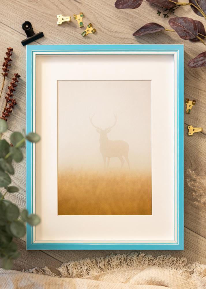 Kader Diana hell blo 30x40 cm - Passe-partout wäiss 8x12 inches