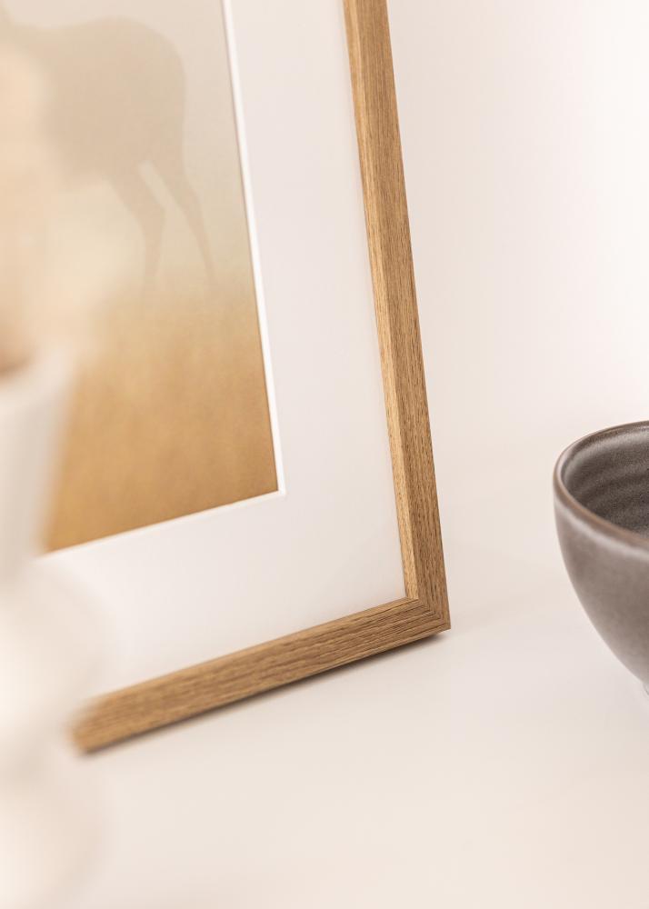 Kader Modern Teak 50x70 cm - Passe-partout wäiss 42x59,4 cm