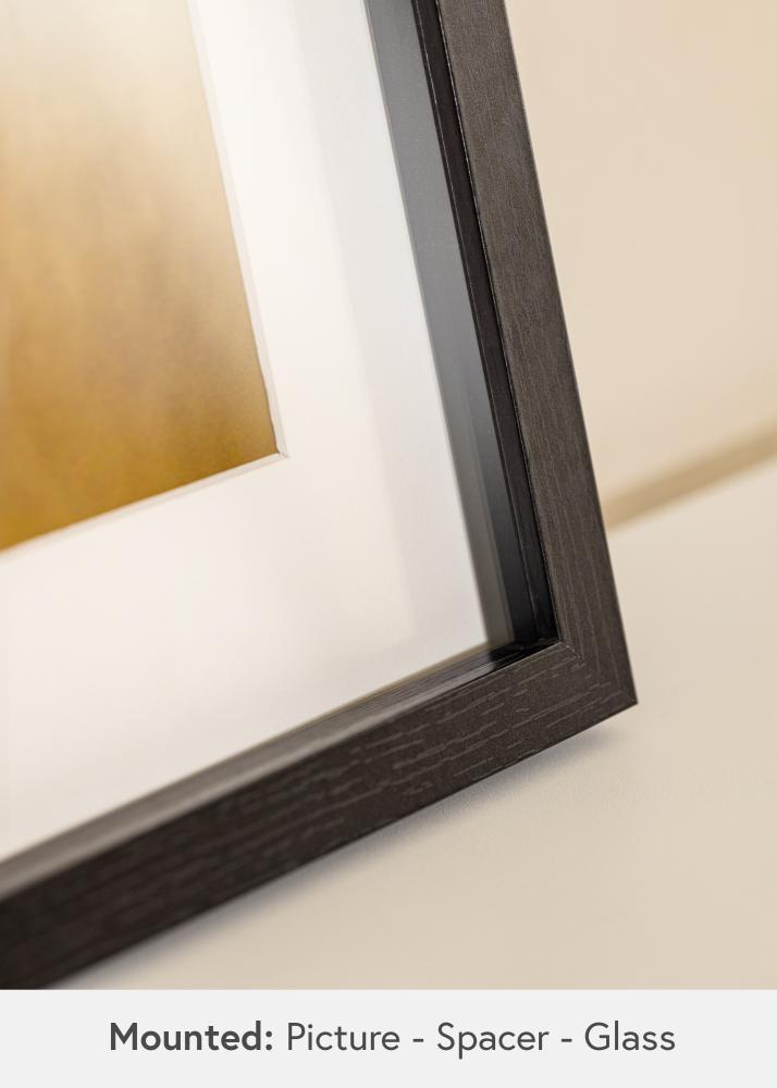 BGA Kader Boîte schwaarz 40x50 cm - Passe-partout wäiss 29,7x42 cm