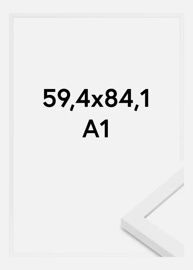 Cadre Modern Verre acrylique Blanc 59.4x84 cm (A1)