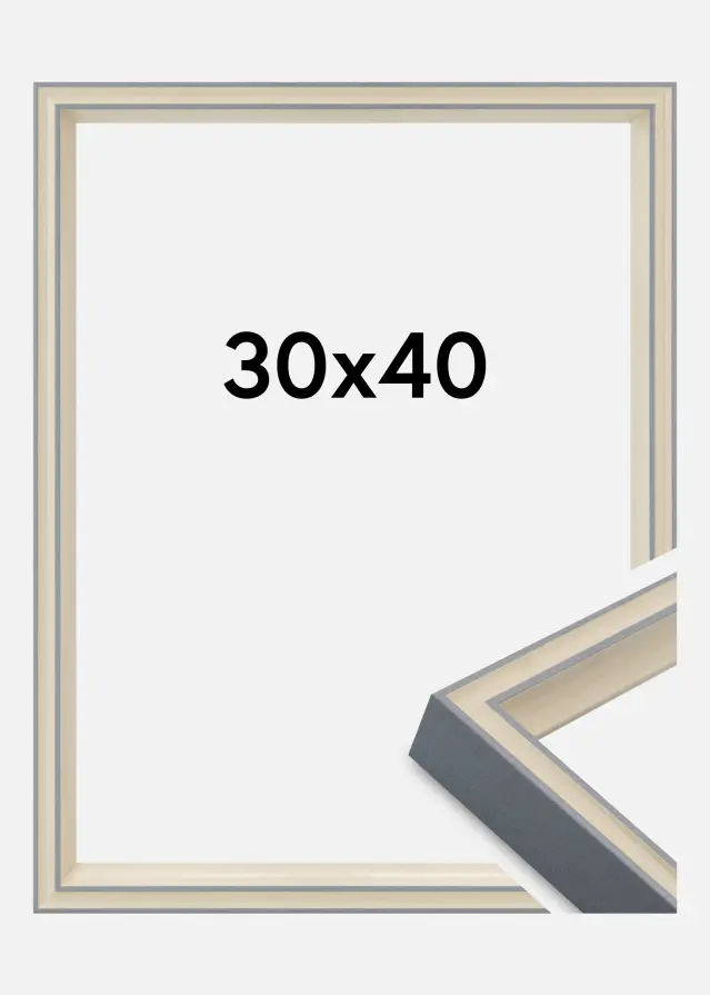 Cadre Riga Verre Acrylique Gris 30x40 cm