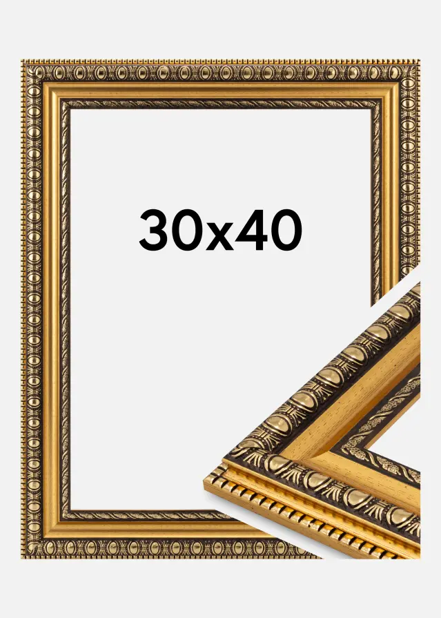 Cadre Ornato Verre Acrylique Or 30x40 cm