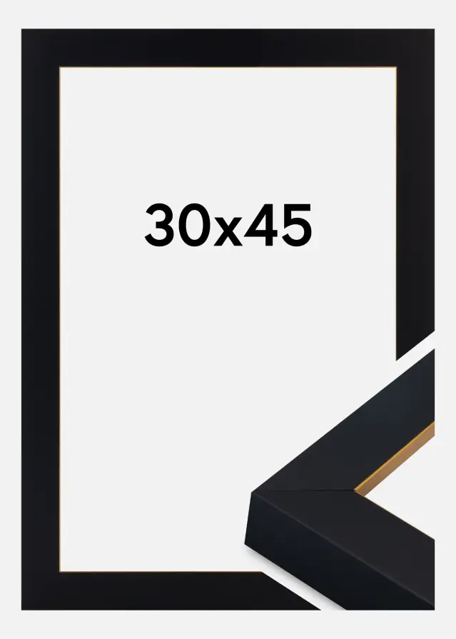 Cadre Sussex Verre Acrylique Noir/Or 30x45 cm