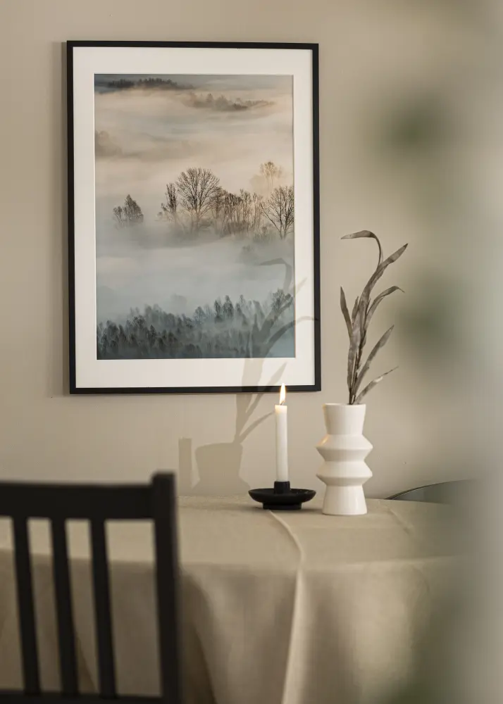 Kader Edsbyn schwaarz 35x65 cm - Passe-partout wäiss 25x55 cm