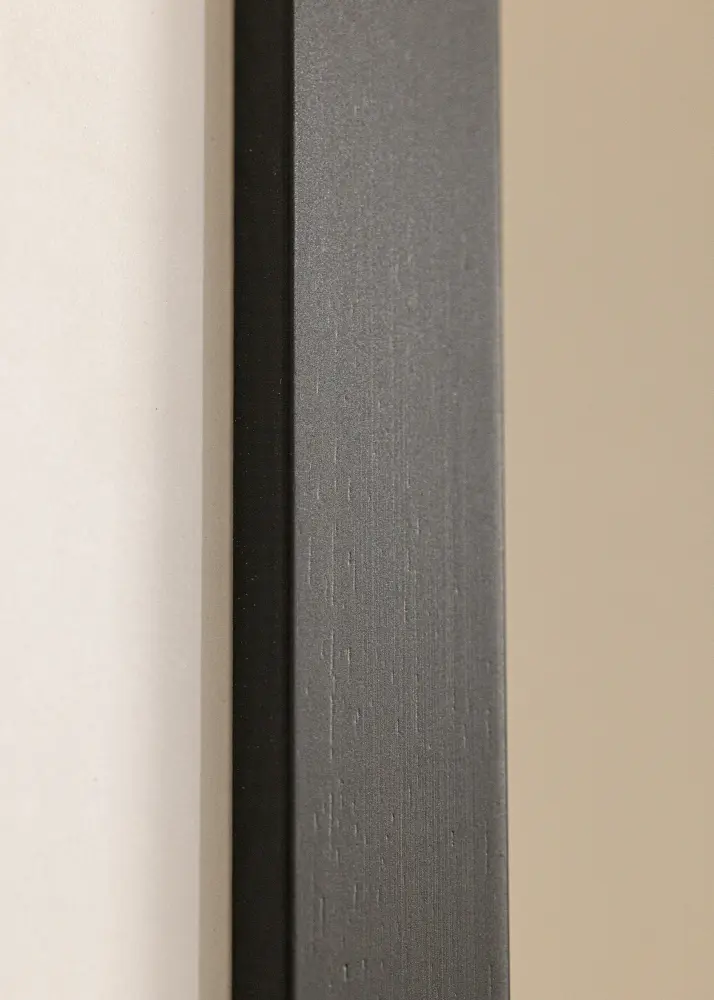 Kader schwaarz hëlze 35x90 cm - Passe-partout wäiss 25x80 cm