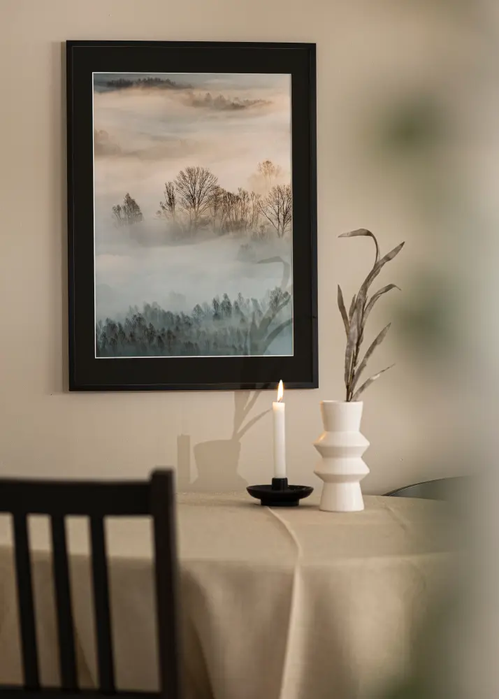 Cadre Edsbyn Noir 50x70 cm - Passe-partout Noir 33x56 cm