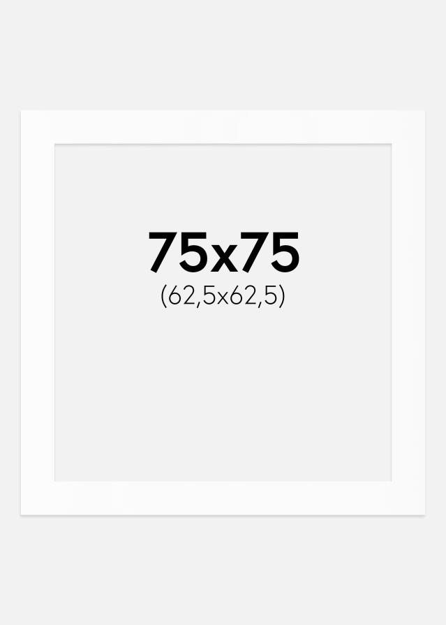 Passe-partout Blanc Standard (noyau blanc) 75x75 cm (62,5x62,5)