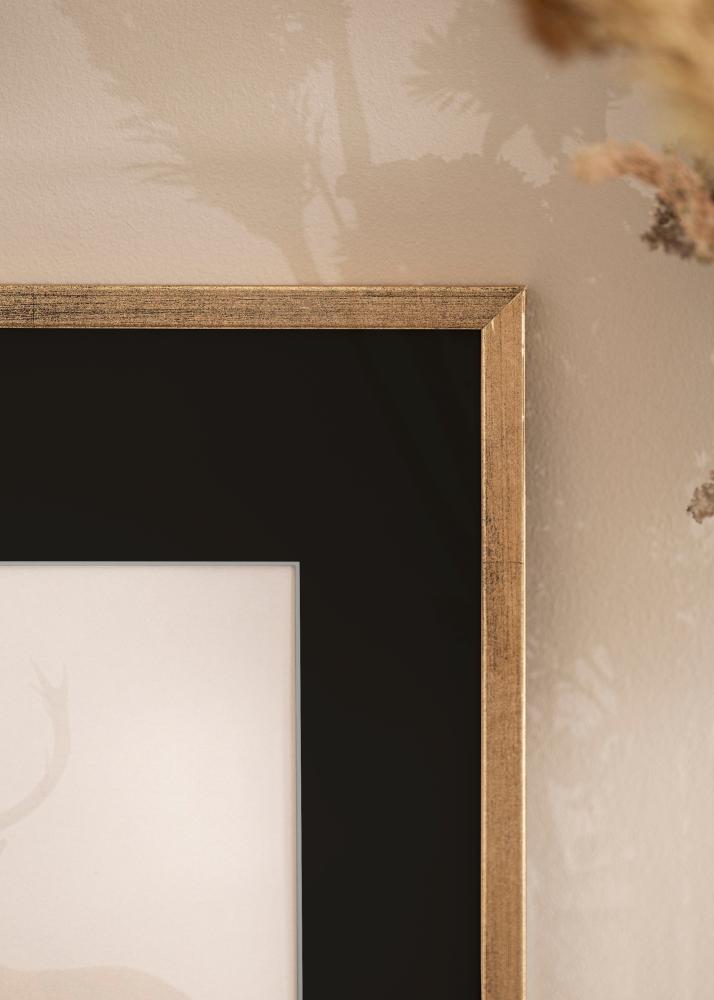 Cadre Galant Or 30x40 cm - Passe-partout Noir 18x27 cm