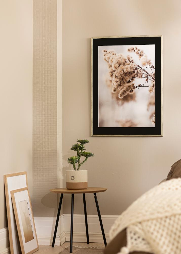 Cadre Galant Argent 40x50 cm - Passe-partout Noir 12x16 pouces