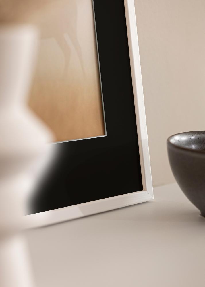 Cadre Galant Blanc 40x50 cm - Passe-partout Noir 12x16 pouces